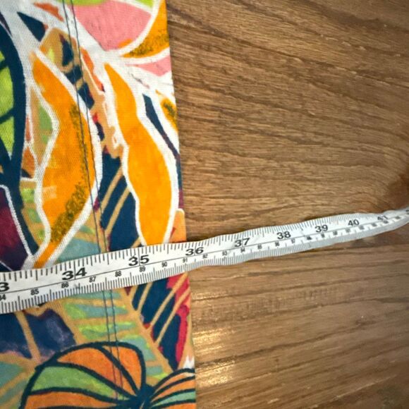 C&C linen tropical collared midi dress M - Picture 6 of 10